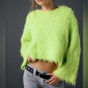 URBAN OUTFITTERS BDG Bailey brushed knit oversized pullover sweater - Lime